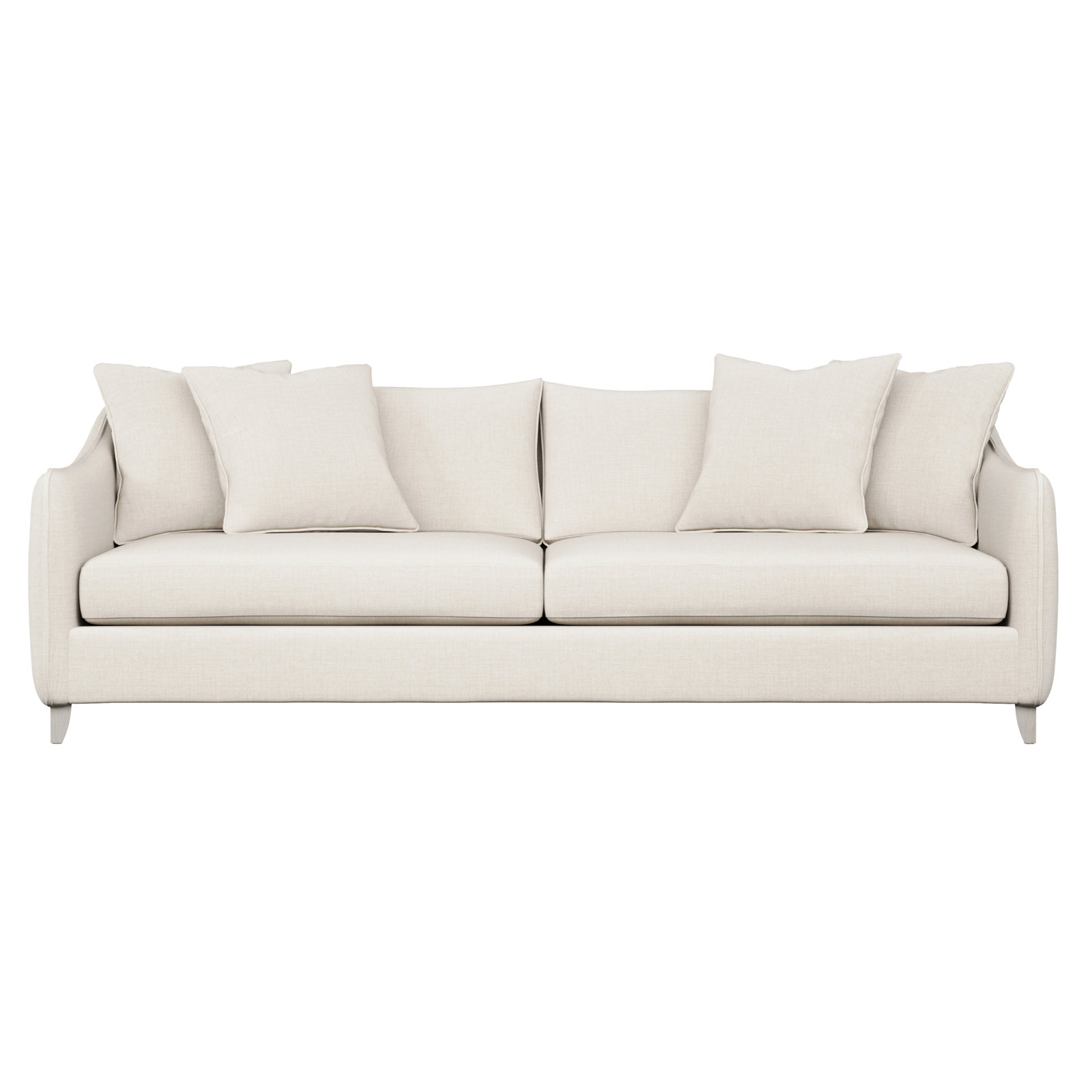 Joli 90'' Upholstered Loveseat, Cream Linen 1429-002, Brown