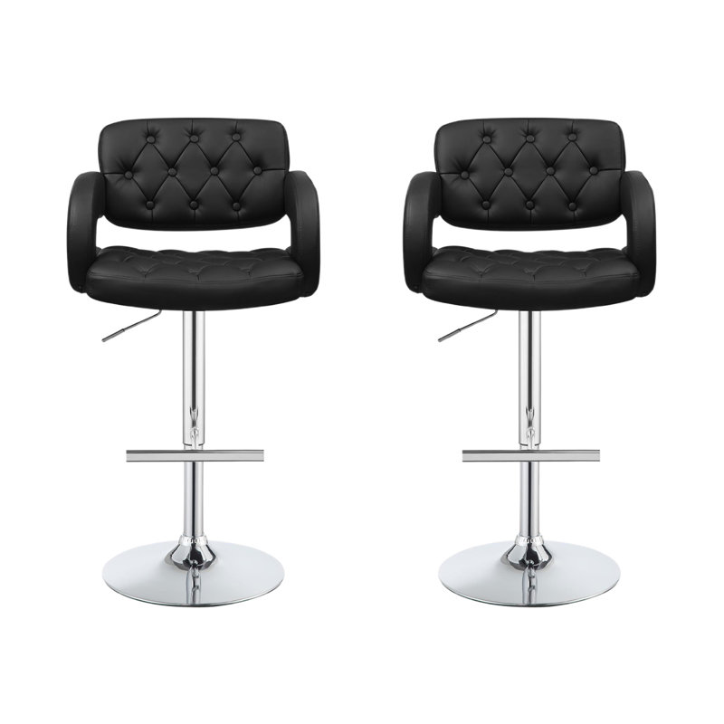Upholstered Bar stools(Set of 2), Black