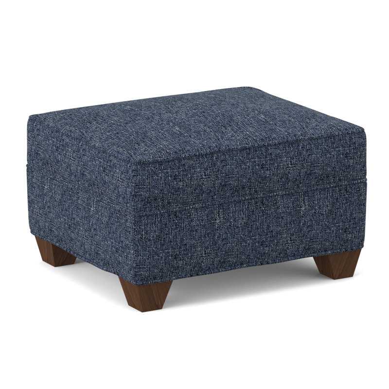 Repose-pieds rectangulaire large de 26 po Phillips, Noyer Montana, Geai bleu Connelly