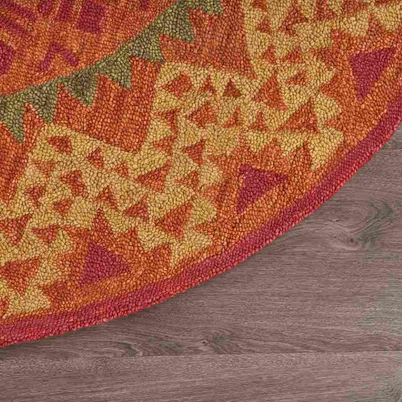 Arinna Hand Tufted Wool Southwestern Indoor Rug, Round 6'