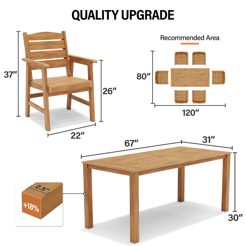 Ensemble de 2 chaises de salle à manger d'extérieur toutes saisons pour l'extérieur, Brun