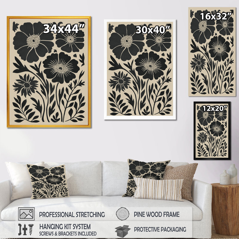 Bleuet sur fond bleu et beige, Toile tendue, Ne s’applique pas, H 20 po x l 12 po