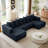 Chenille U-Shaped Sectional Sofa Set-2119329830
