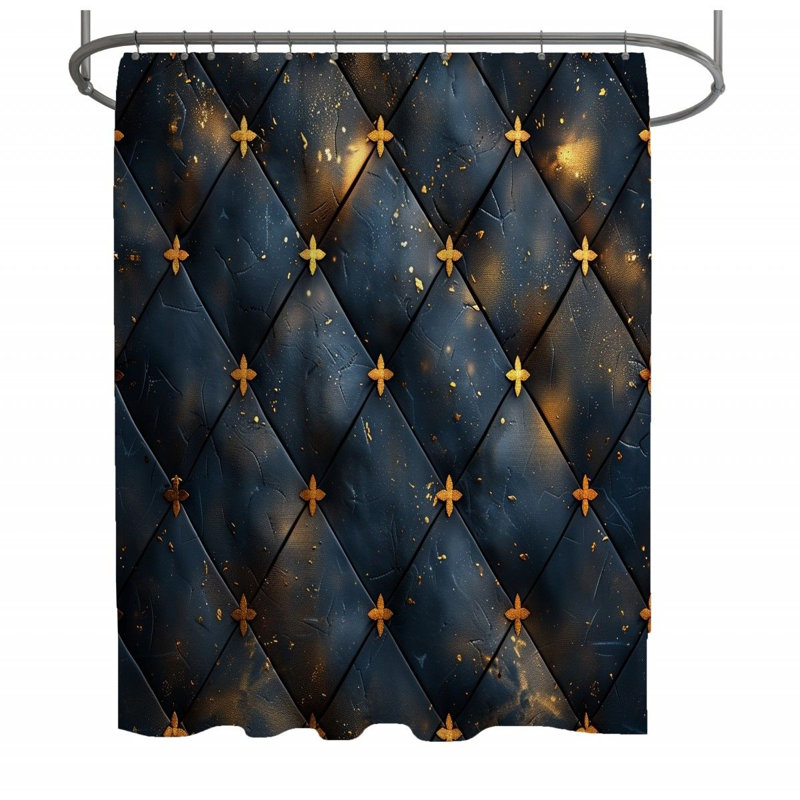 Starry Night Visual Geometric Shower Curtain, 70" W x 93" L