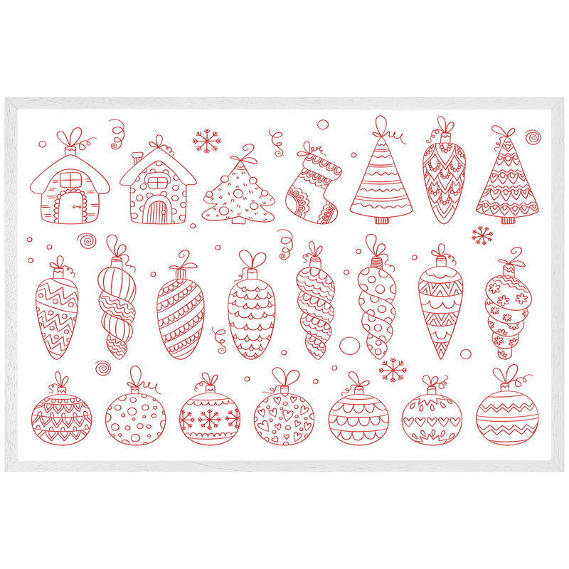Betel Winter Toys - Single Picture Frame Print, 41cm H x 61cm W x 4cm D, White