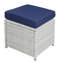 9PCs Blue Fabric & Wicker Bistro Set