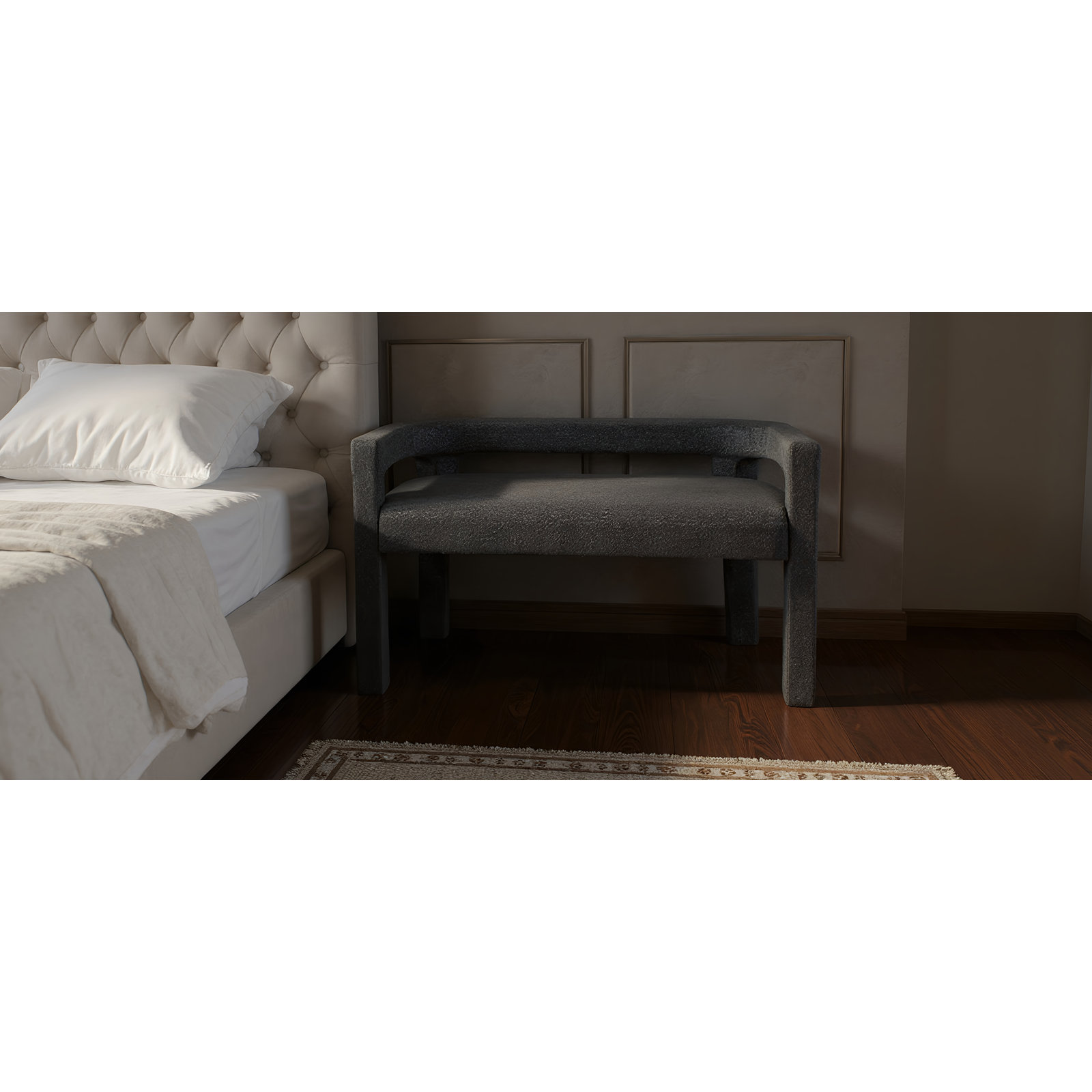 Cedernier 67" Bedroom Bench, Black