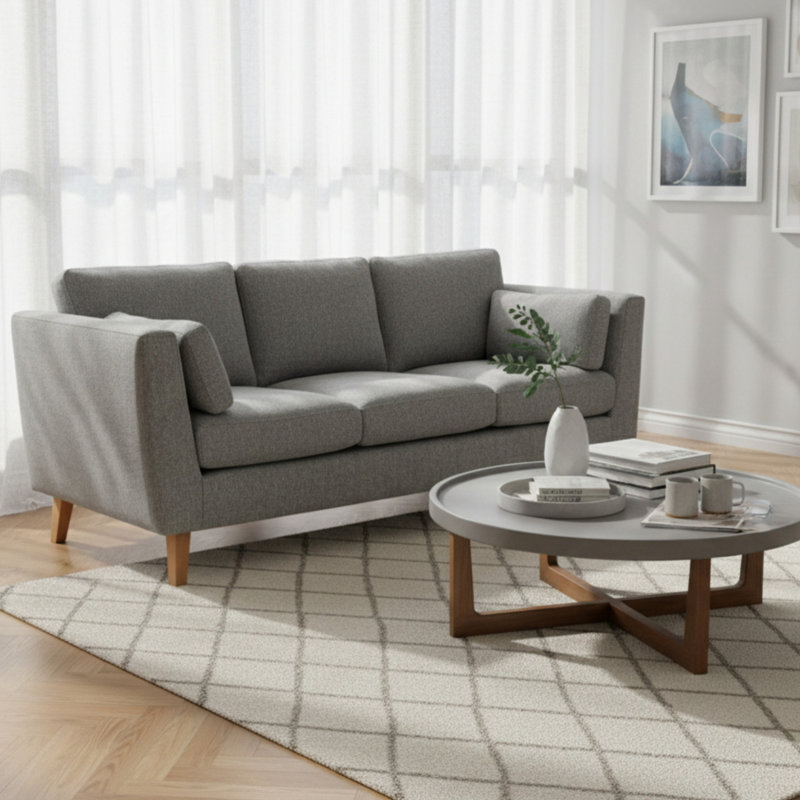 Aida 3 Seater Sofa , Silver Grey