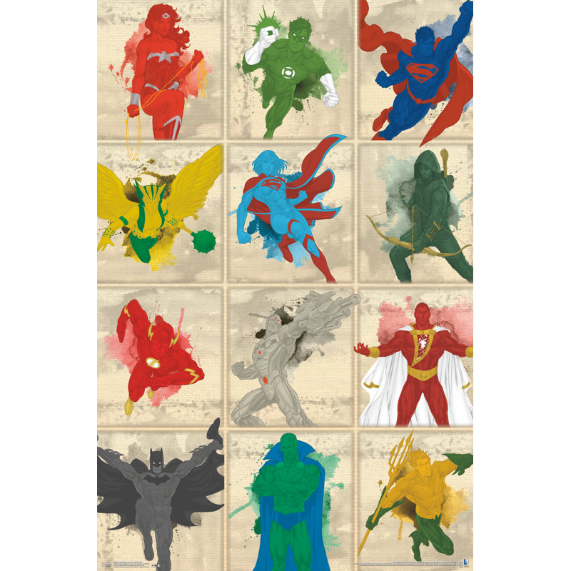 « justice league »-impression simpliste sur papier grille