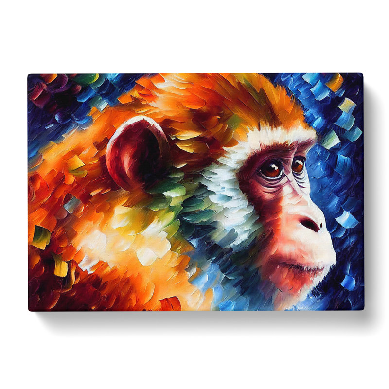 Monkey Painting Abstract - Wrapped Canvas, 35cm H x 50cm W x 3cm D