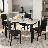 5 Piece Dining Table Set For 4, Faux Marble Kitchen Table And Chairs Set Of 4, Rectangular Dining Room Table With 4 Upholstered Dinner Chairs For Small Space, Dining Room, Living Room-1804358363-1804358361