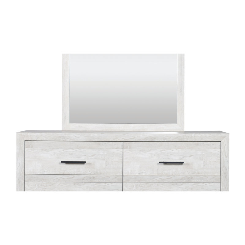 Zarrah 5 Piece Bedroom Set, Twin, Rustic Oak, 5 Pcs: Bed, Nightstand, 2 Dressers, Mirror