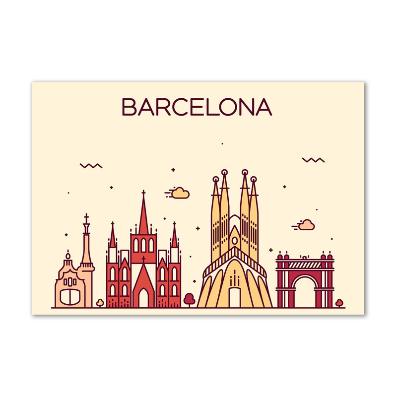 Inscription Barcelona - Wrapped Canvas Print