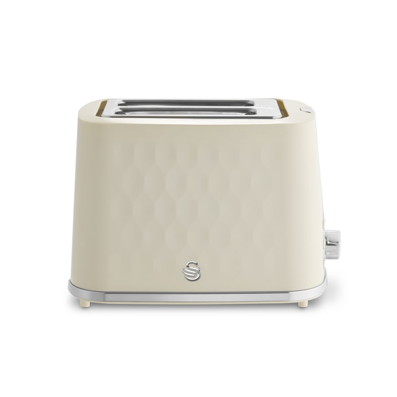 Hexton Swan Variable Width 2 Slice Toaster, 7 Browning Levels, Cancel, Cream
