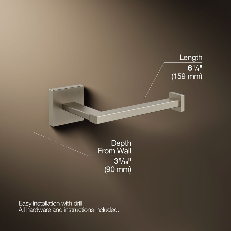 Square Toilet Tissue Holder, Vibrant Brushed Nickel