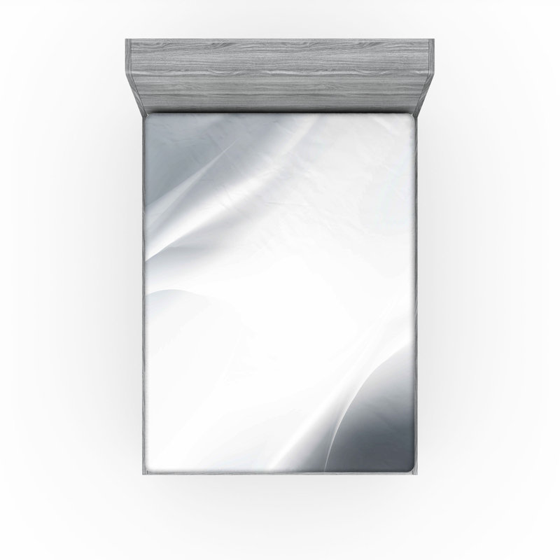 Drap-housse orange Ambesonne, Drap-housse de taille très grand, Gris / gris pâle / blanc abstrait