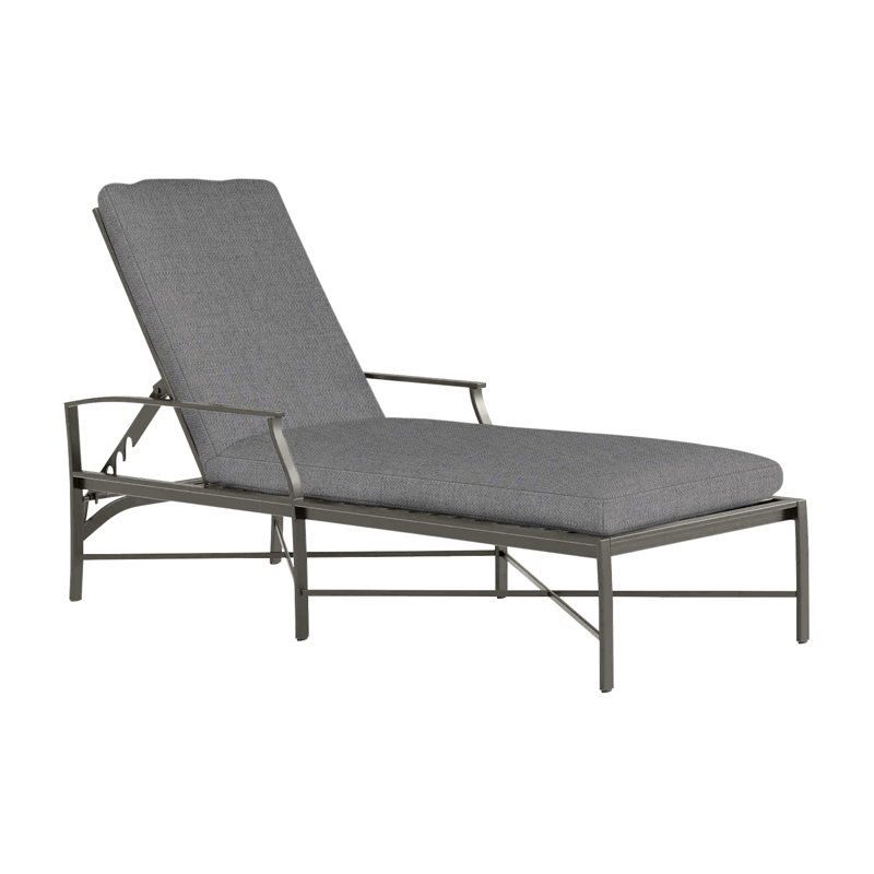 Chaise longue d'extérieur Monaco, Pas de soudure, Gris ardoise, Verona brume