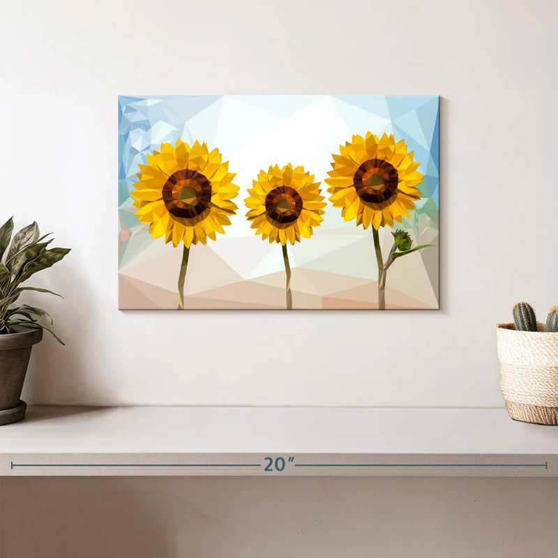 Tournesols géométriques, H 8 po x l 12 po