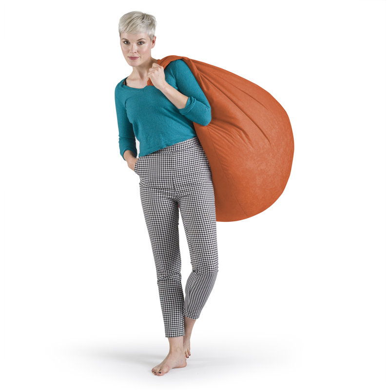 Breeze Microfiber Bean Bag Shell, Orange Polyester