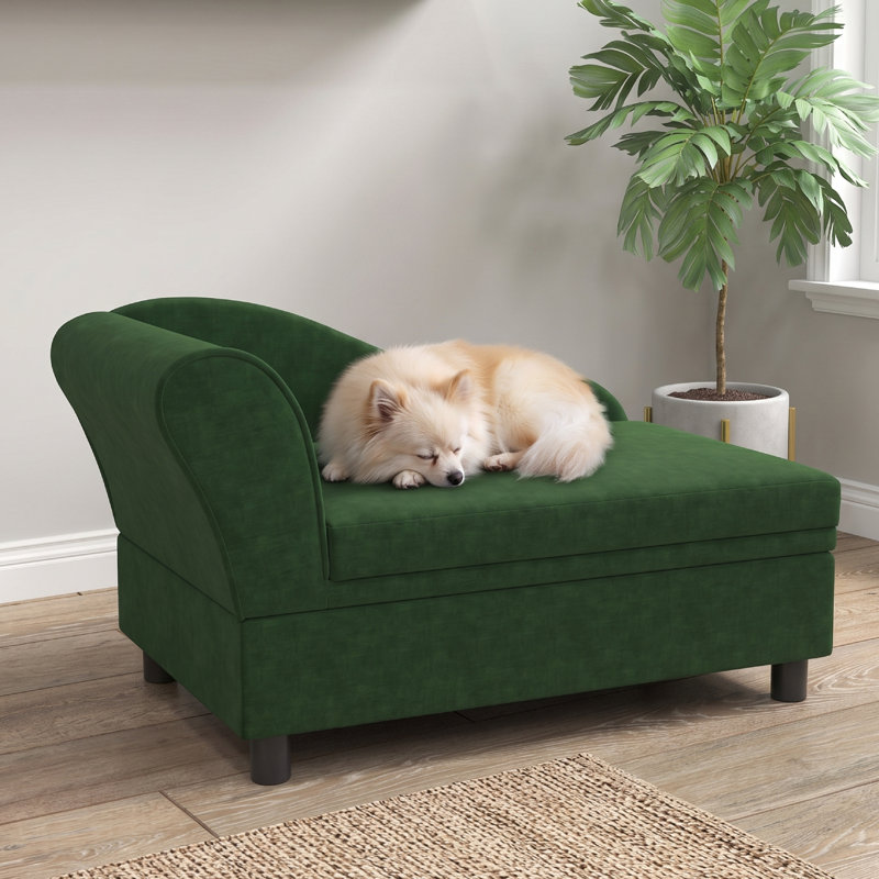 Canapé-lit pour chien, canapé pour animaux, canapé pour chien, lit surélevé pour petits chiens, vert, Green