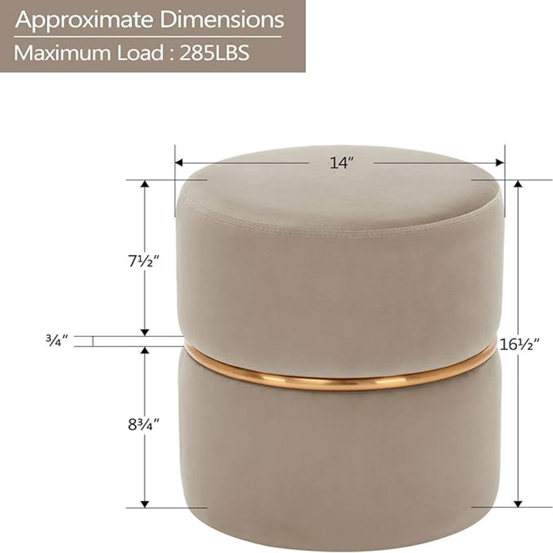 Tabouret rembourré avec repose-pieds Modern Velvet