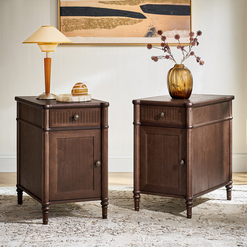Hoai 16''W 1-Drawer End Table With Adjustable Shelf