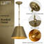 Luminaire suspendu vintage en laiton vieilli avec chaîne réglable - plafonnier industriel à tête simple