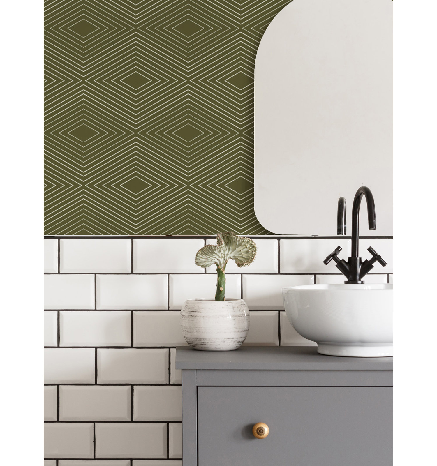 Huron Peel & Stick Wallpaper Roll, Deep Olive, Self-adhesive