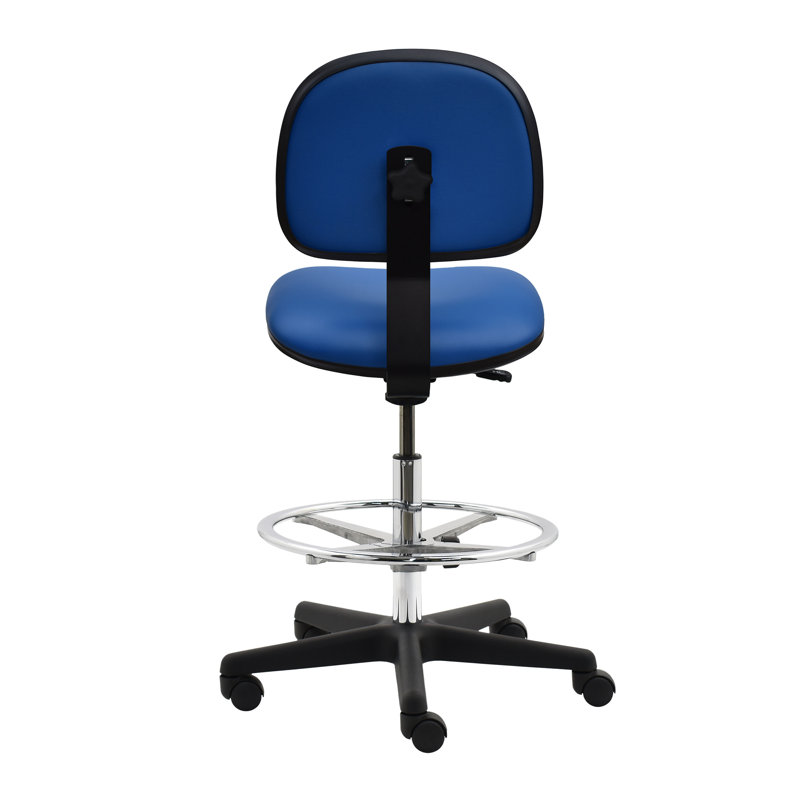 Alin Vinyl Drafting Chair, Blue