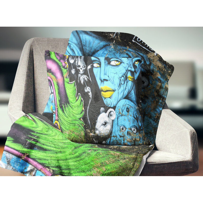 Coussin lombaire contemporain Glow of Technology, Carré, 16 po x 16 po