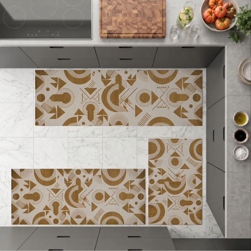 Tapis de cuisine géométriques antidérapants lavables