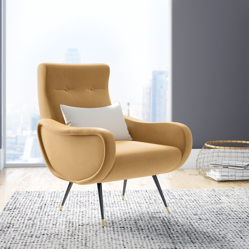 Alve Velvet Armchair, Camel