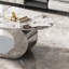 Table basse en marbre texturé pour le salon, table basse ovale moderne-753759579-753650608