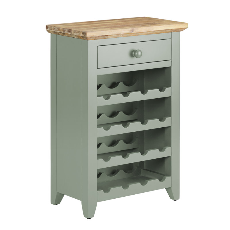 16 Bottle Floor Wine Bottle Rack in, Sage Green