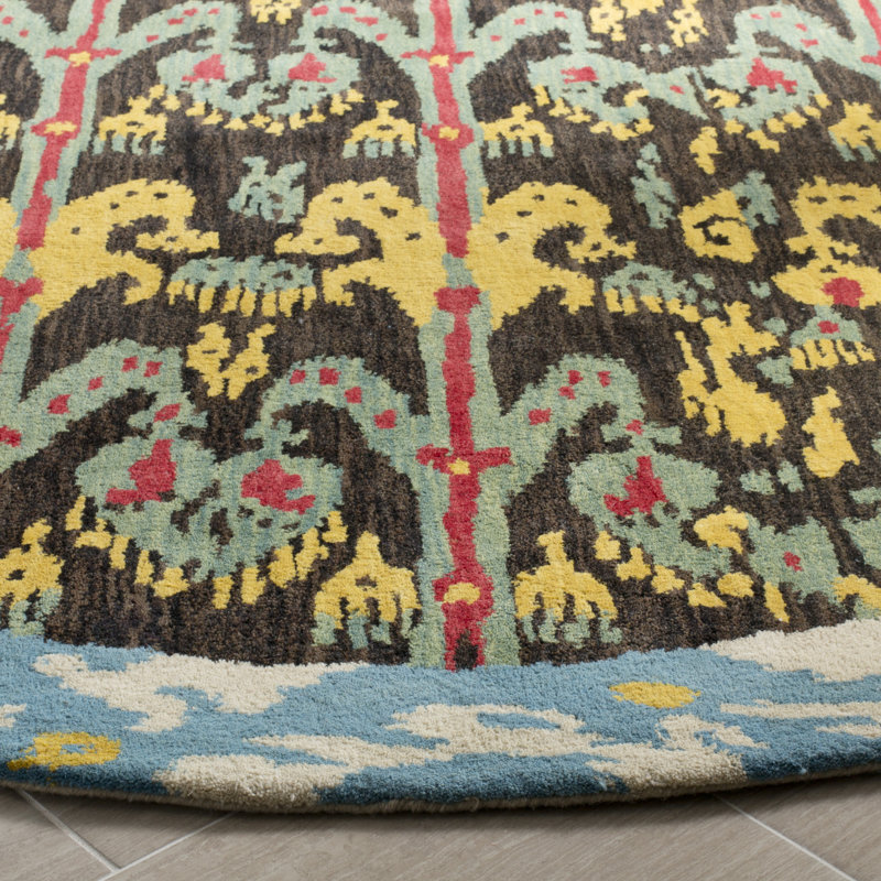 Tapis ikat en laine touffeté à la main Kline, Rectangle 5 pi x 8 pi