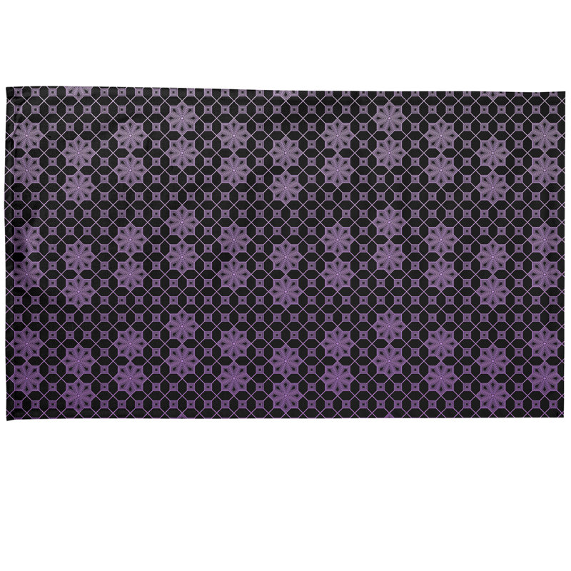 Serviette de thé à treillis, Polyester sergé, Mauve