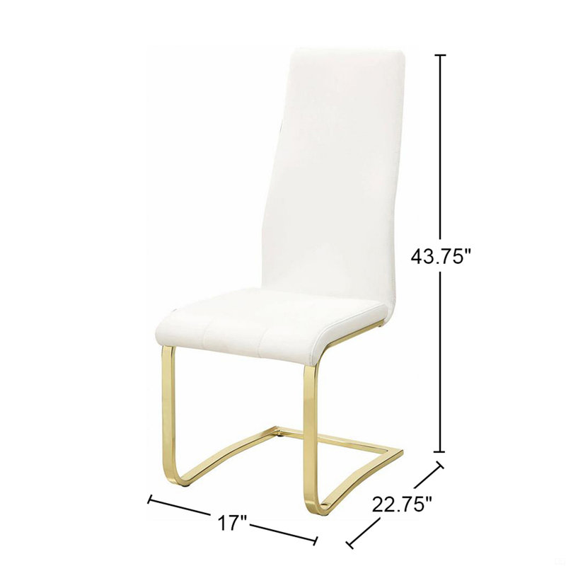 Set Of 4 Leatherette Upholstered Dining Chairs