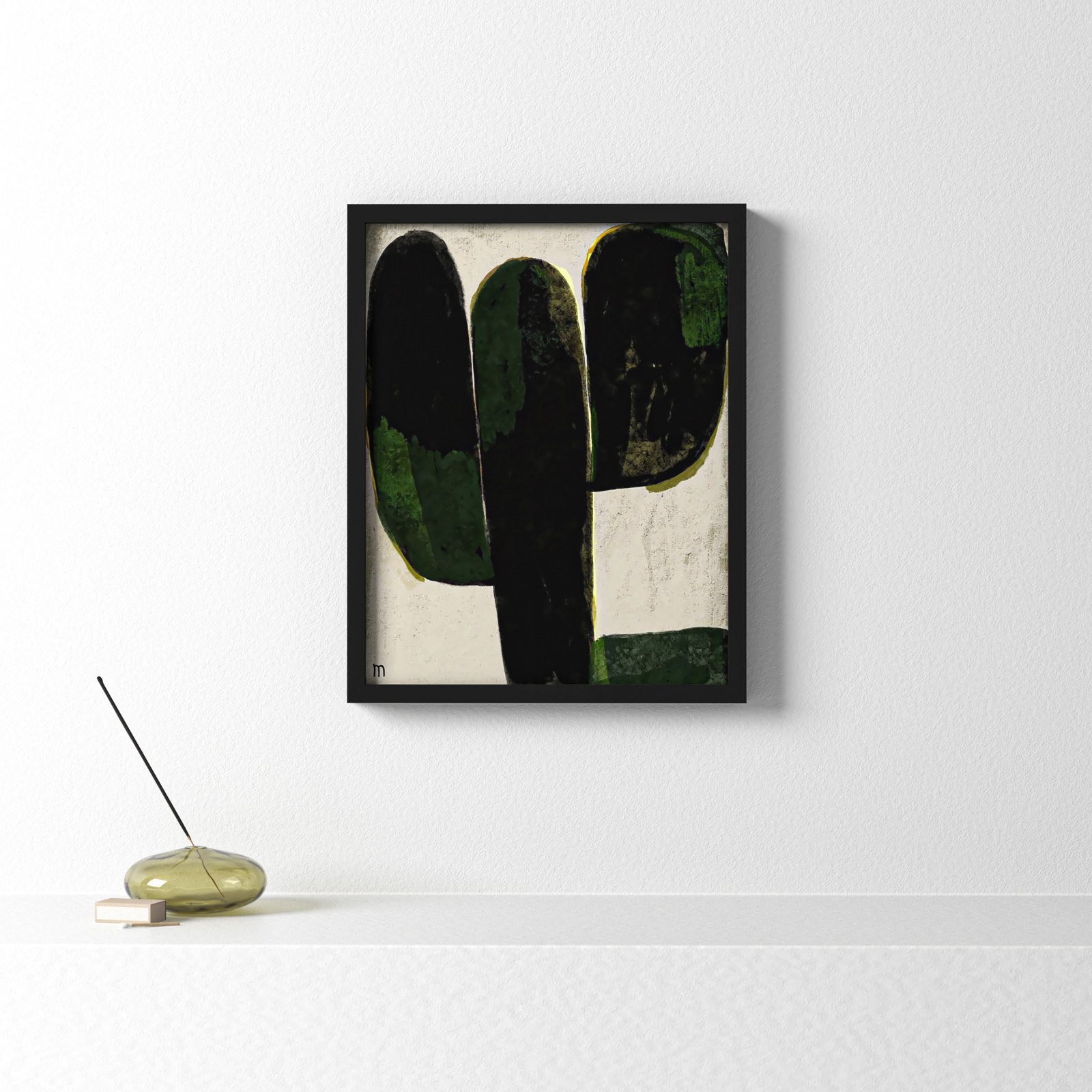 Succulent #1 by StudioM, Black, 20" H x 16" W x 1.25" D
