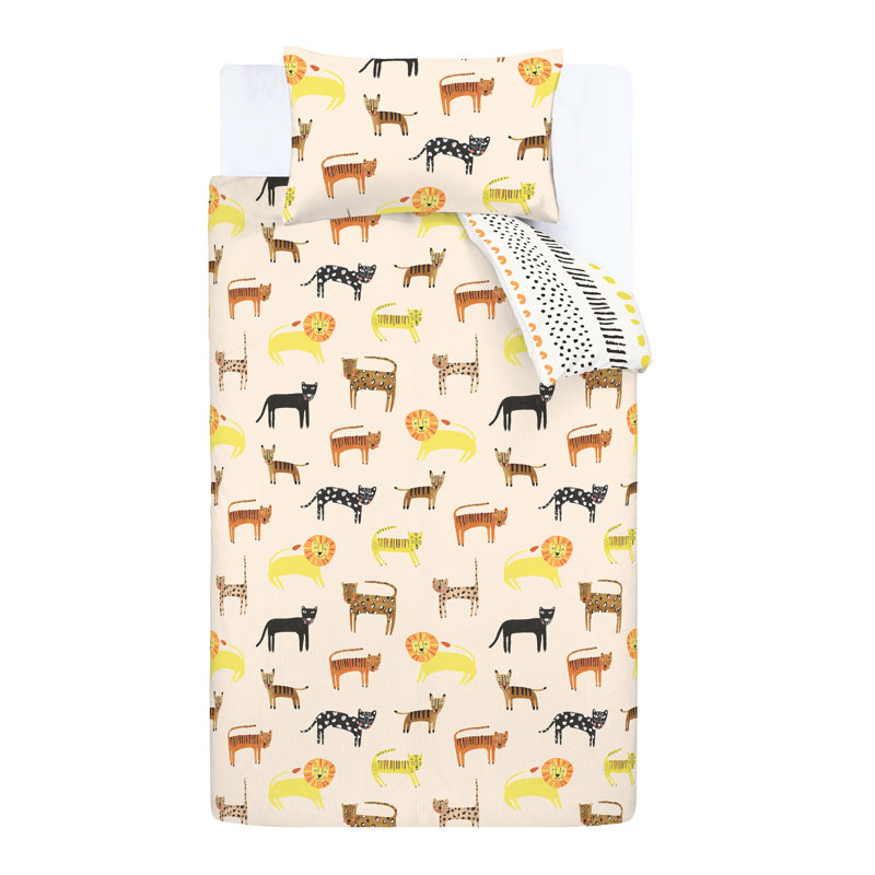 Khari Animals Cotton Duvet Cover Set, Single Duvet Cover + 1 Standard Pillowcase