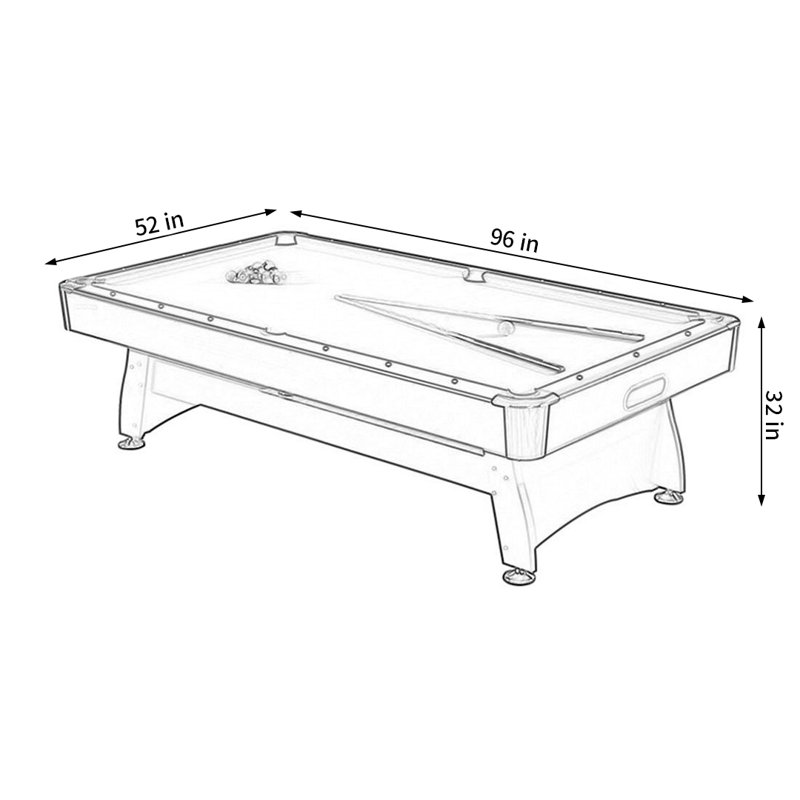 Multi Game Table, 32" H x 96" L x 52" W, Red