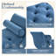 Banc de lit rembourré en velours avec 2 coussins, bleu-129757619-129757613