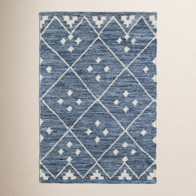 Kota Indigo Flatweave Geometric Wool Rug