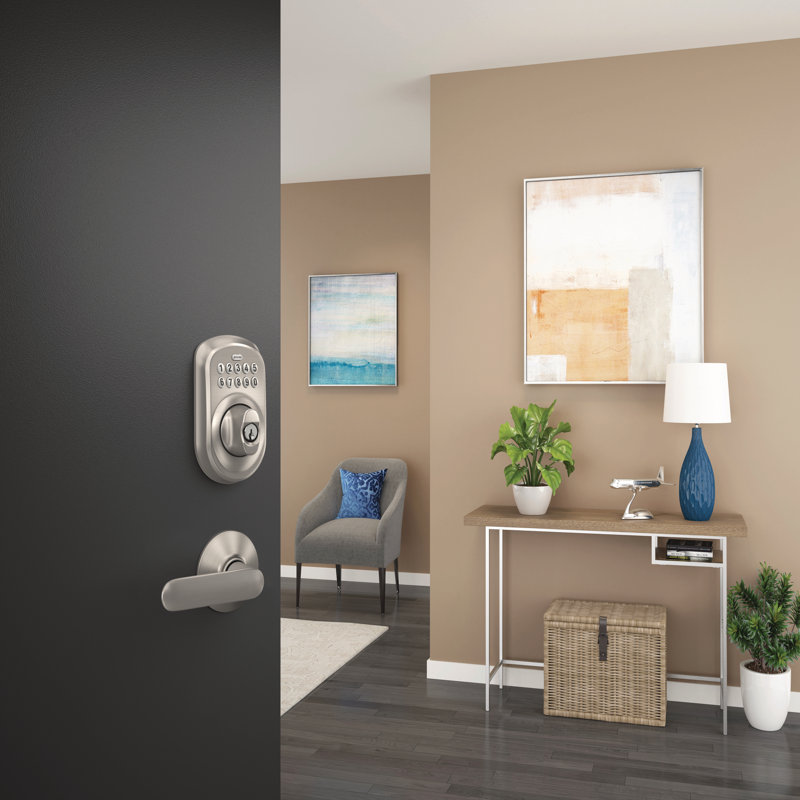 Schlage Keypad Deadbolt with Plymouth Trim, Matte Black
