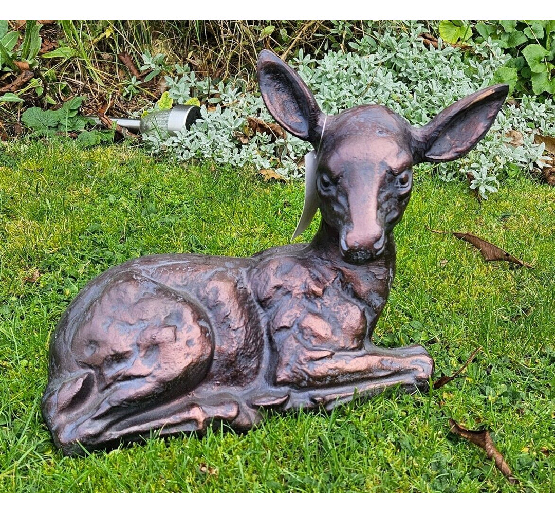 Rackhams Bronze Laying Fawn Garden Sculpture Deer Ornament - Cast Aluminium - Sculpture - Image 6