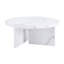 Une table basse en MDF blanc à motif circulaire, une table centrale blanche de 31,4 pouces, une table basse moderne, convient aux petits espaces et aux salons.