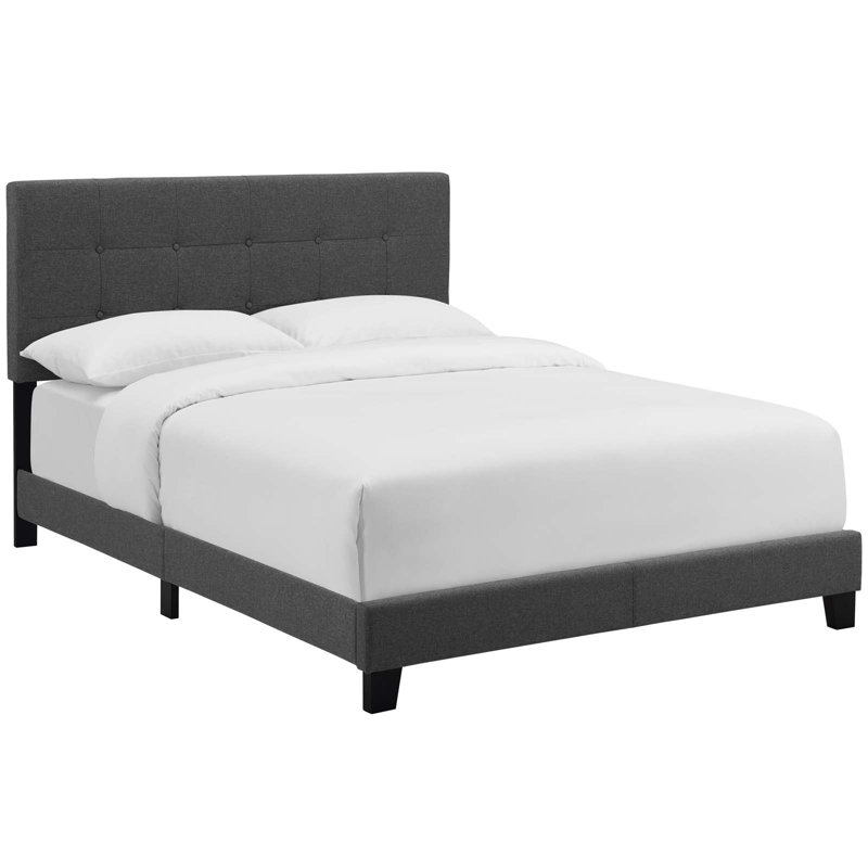 Lit en velours Amira Performance, Grand, Bleu mer