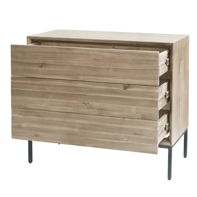 Varela 35.5'' W 3 - Drawer Dresser, Drifted Sand