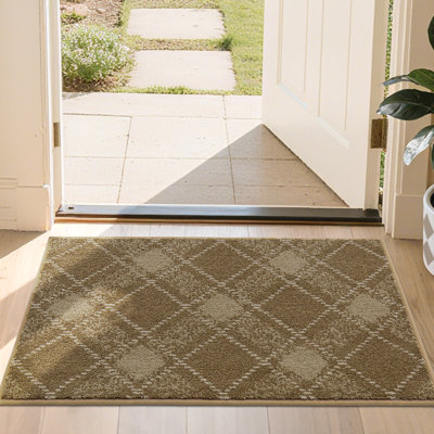 Non-Slip Absorbent Door Mat with TPR Backing – Soft, Washable, Low-Profile Doormat for Indoor Entrance, Perfect for Pets & Family