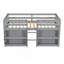Lit mezzanine simple pour lit simple avec tablettes à deux niveaux et lumière DEL de couleur grise