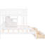Lit double blanc au-dessus de simple et superposé, pin et contreplaqué, garde-corps de longueur, escalier multifonctionnel, 4 tiroirs de rangement, pas de sommier tapissier, grande capacité-130155722
